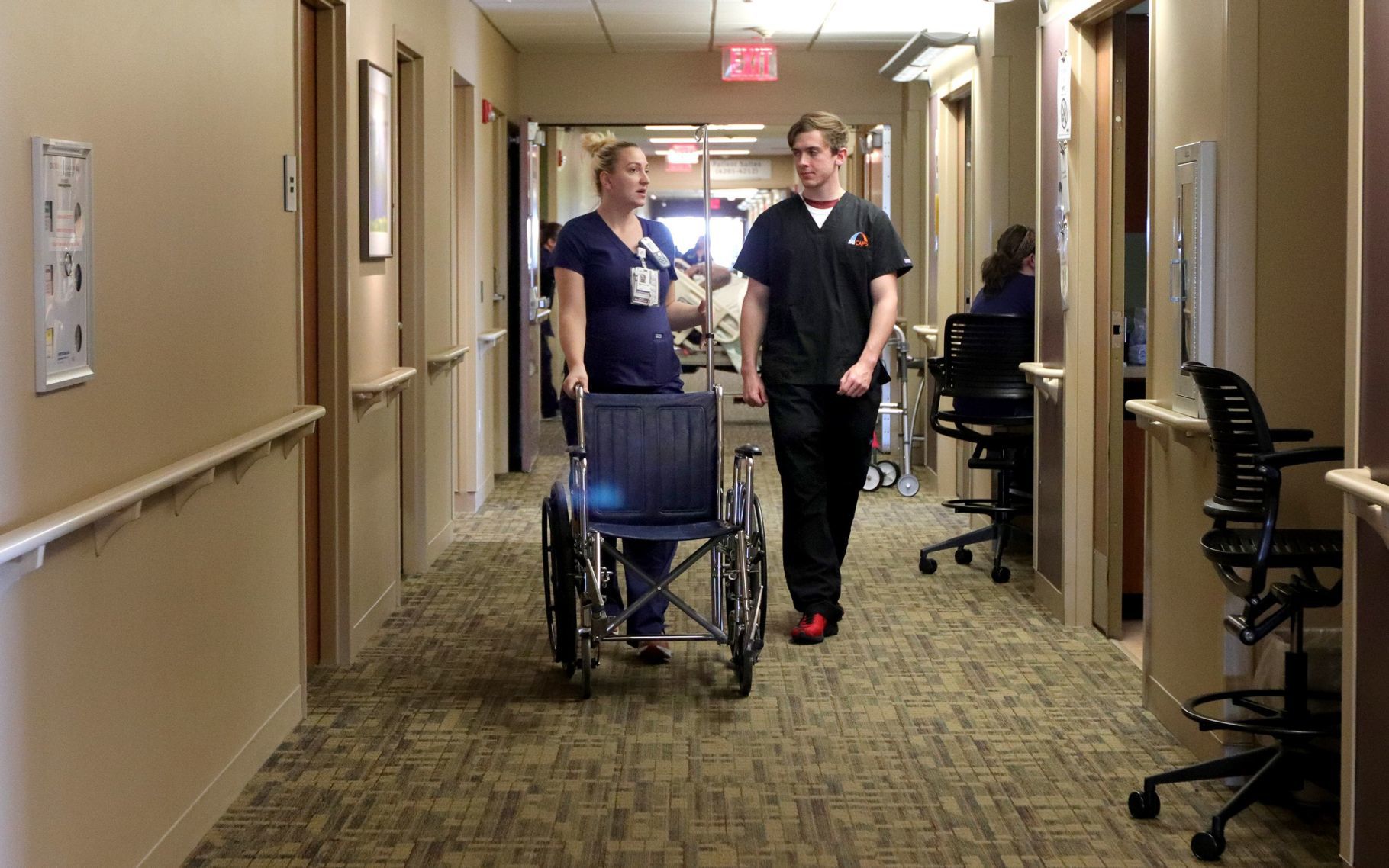 Students shadow nurse at St. Clare Hospital in Fenton